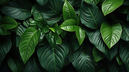 Tropical leaves: Wallpaper and background for presentations and slides - obrazy, fototapety, plakaty