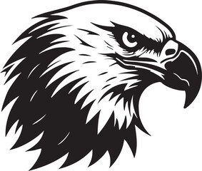 Eagle silhouette black and white logo template animal tattoo symbol and sign 