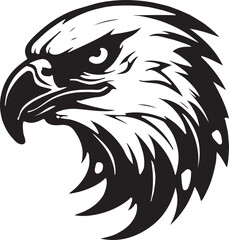 Eagle silhouette black and white logo template animal tattoo symbol and sign 