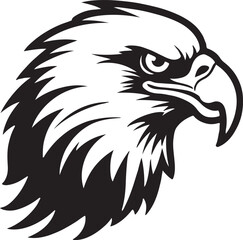 Eagle silhouette black and white logo template animal tattoo symbol and sign 