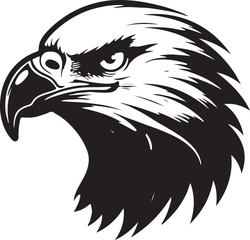 Eagle silhouette black and white logo template animal tattoo symbol and sign 