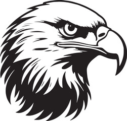 Fototapeta premium Eagle silhouette black and white logo template animal tattoo symbol and sign 