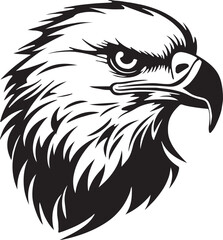 Fototapeta premium Eagle silhouette black and white logo template animal tattoo symbol and sign 