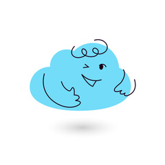 Cloud Cartoon Character Winking