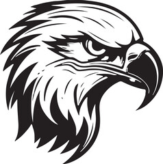 Eagle silhouette black and white logo template animal tattoo symbol and sign 