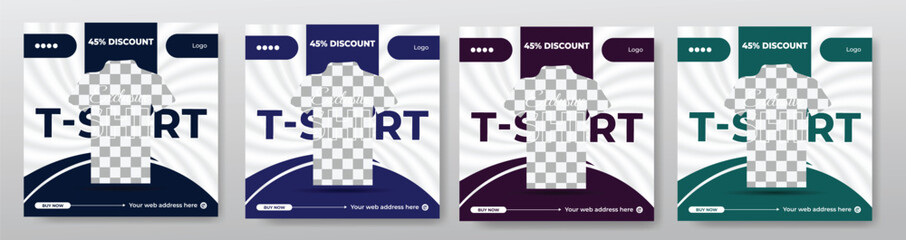 super sale t shirt media social post or square banner template design