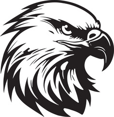 Eagle silhouette black and white logo template animal tattoo symbol and sign 