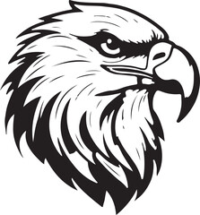 Eagle silhouette black and white logo template animal tattoo symbol and sign 