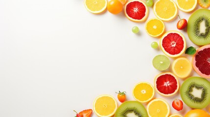 food frame bright fresh top view illustration fruit healthy, organic natural, summer yellow food...