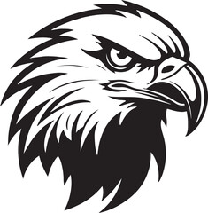 Eagle silhouette black and white logo template animal tattoo symbol and sign 