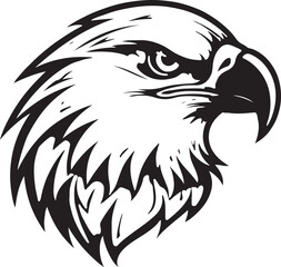 Eagle silhouette black and white logo template animal tattoo symbol and sign 