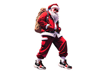 Santa Claus in Streetwear Attire (PNG 10800x7200)