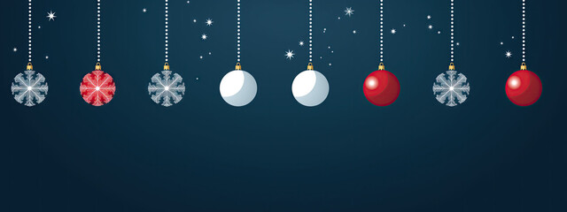 Merry Christmas Card With Hanging Ball Decoration