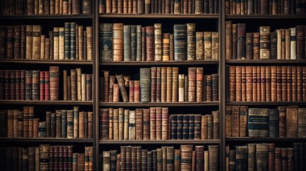 Old books in library - generative ai