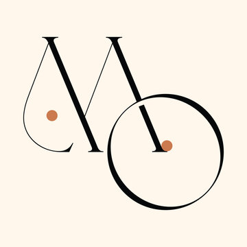 MO letter logo design on luxury background