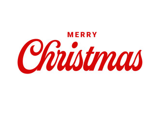 Merry Christmas, red on white