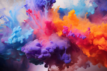Fototapeta na wymiar Vibrant Abstract Color Explosion on White Background