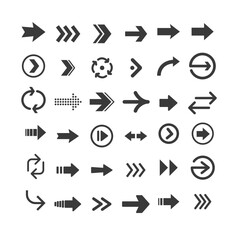 Arrow icon collection. Arrows simple flat icons.