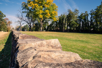 Sunken road at the Battle of Fredericksburg - Spotsylvania National Military Park in Virginia - obrazy, fototapety, plakaty