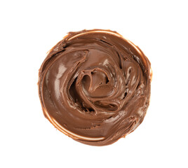 Chocolate Smear Isolated, Melted Chocolate Texture on White Background, Chocolate Sauce Pattern