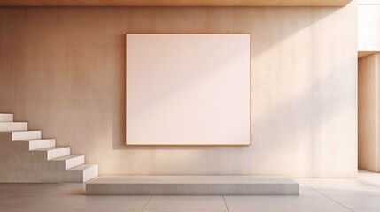 Mockup empty white blank copy space in soft color walls. Goingb upwards and stairs’ lateral walls in various locations: houses, offices, or exteriors. Concept of the way to success. 3D rendering