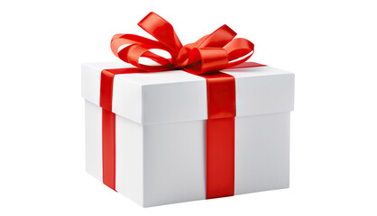 Gift box with red ribbon, cut out