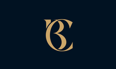 CB or BC alphabet letters icon logo