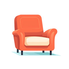 Simplified flat art illustration of Armchair