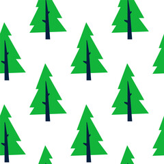 Obraz premium Seamless pattern with cutout fir trees.