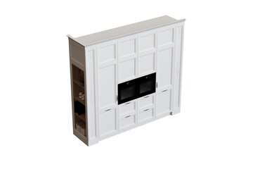 Fototapeta premium modern kitchen isolated on white background, home furniture, 3D illustration, cg render