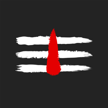 Shiva Mahadev Red Tilak Maha Shivratri Hindu Festival Vector Illustration