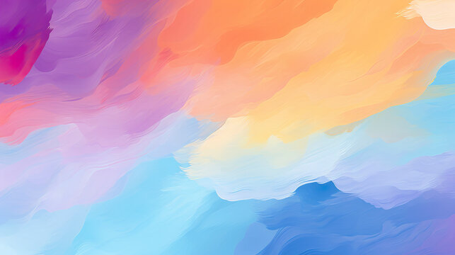 A radiant illustration in tones that celebrate positivity on a warm, optimistic color background. Vibrant color painting in happy and optimistic artistic tones.