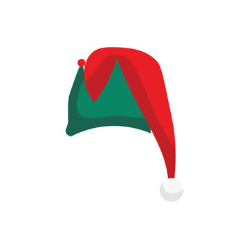 Christmas elf's hat on white background
