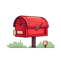 Simplified flat art illustration of mailbox