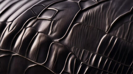 Elegant black leather bag texture background. Generative AI