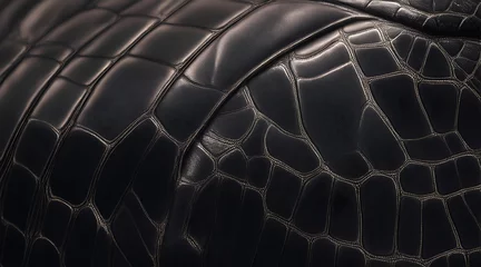 Poster Elegant black leather bag texture background. Generative AI © possiblePricha