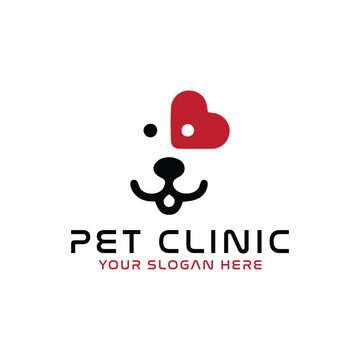 veterinary pet clinic store logo design vector