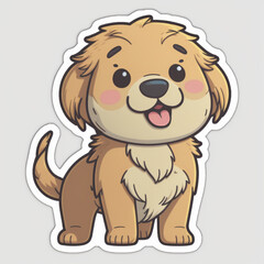 Obraz premium golden retriever dog cut out sticker Generative AI