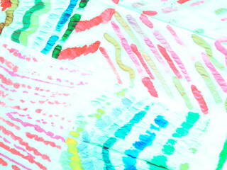 Fototapeta premium Green Backdrop. Colourful Polka Stripes. Shibori