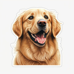 golden retriever dog cut out sticker Generative AI