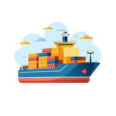 Simplified flat art illustration of Shipping