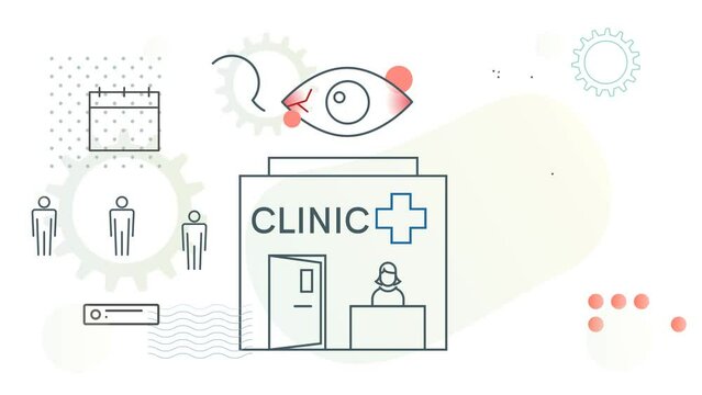 Conjunctivitis Infection in Eye - Pink Eye - Animated Icon as MP4 File