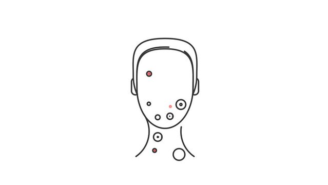 Skin Rashes and Spots as Symptoms - Animated Icon as MP4 File