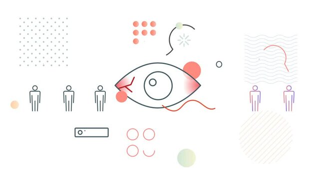 Conjunctivitis Infection in Eye - Pink Eye - Animated Icon as MP4 File