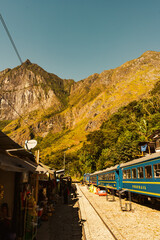 railroad to aguas calientes at machu Picchu