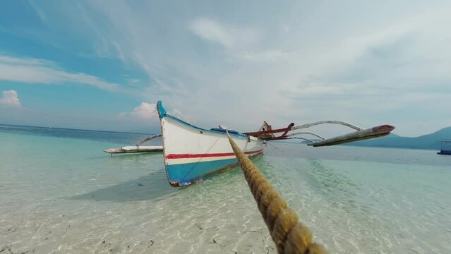 Philippine islands boat on the shore
