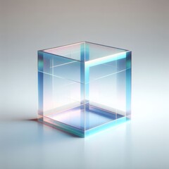 abstract transparent blue cube