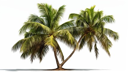 Fototapeta na wymiar Coconut palm tree isolated on white background.Collection of palm tree.
