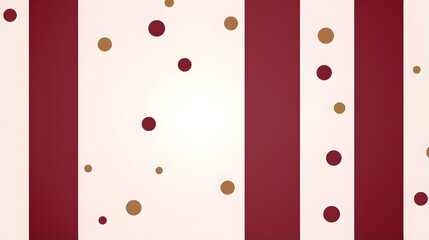 Burgundy Background of minimalistic Stripes and Dots. Colorful Wallpaper