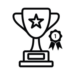 Trophy Award Winner icon logo design vector template illustration. EPS 10